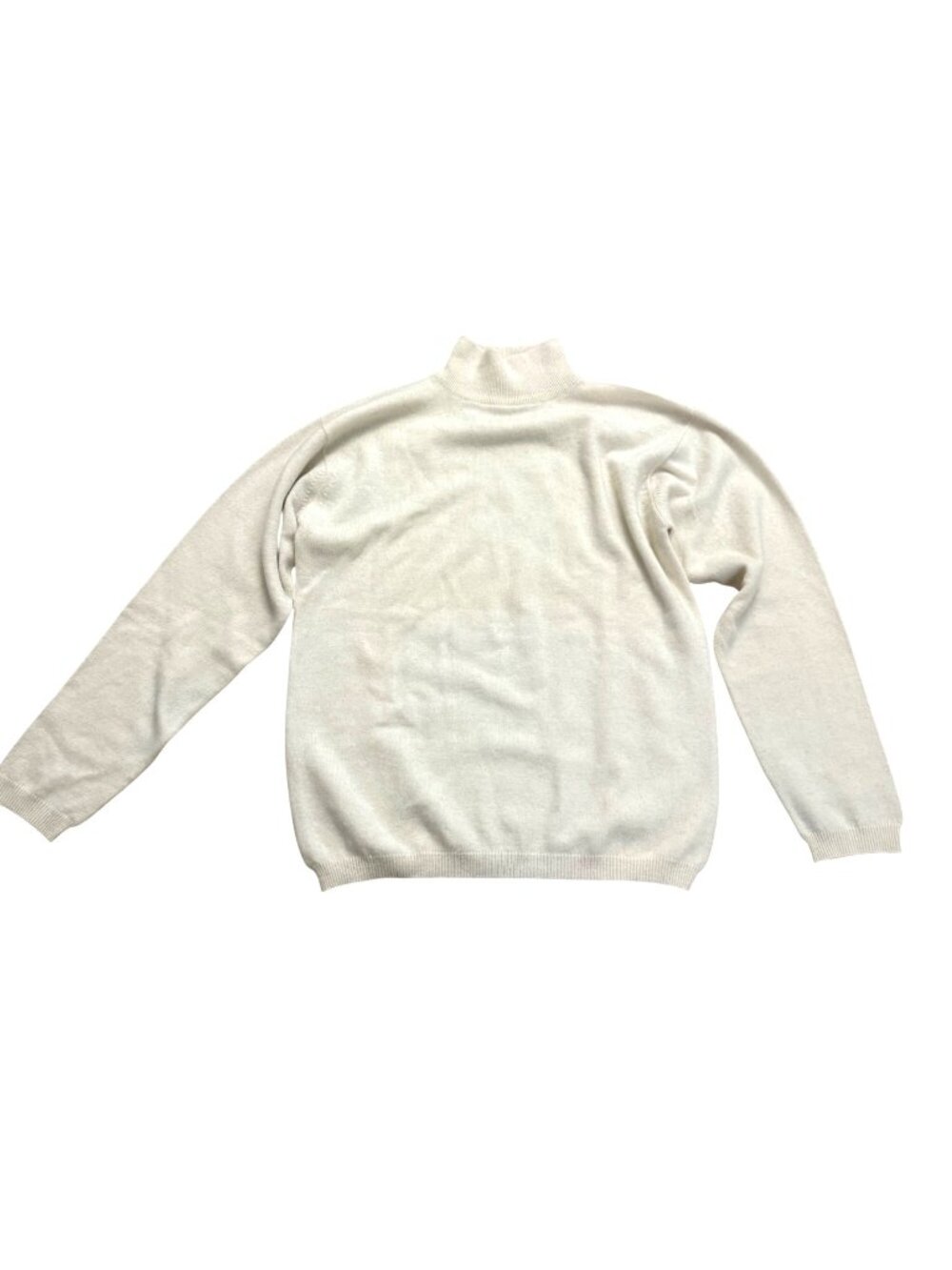 Erez Levy Women's Turtleneck Sweater Sz M Cream Cashmere Winter Cozy Fall Vtg